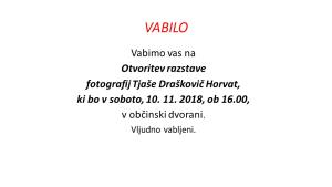 Otvoritev razstave Tjaše Draškovič Horvat